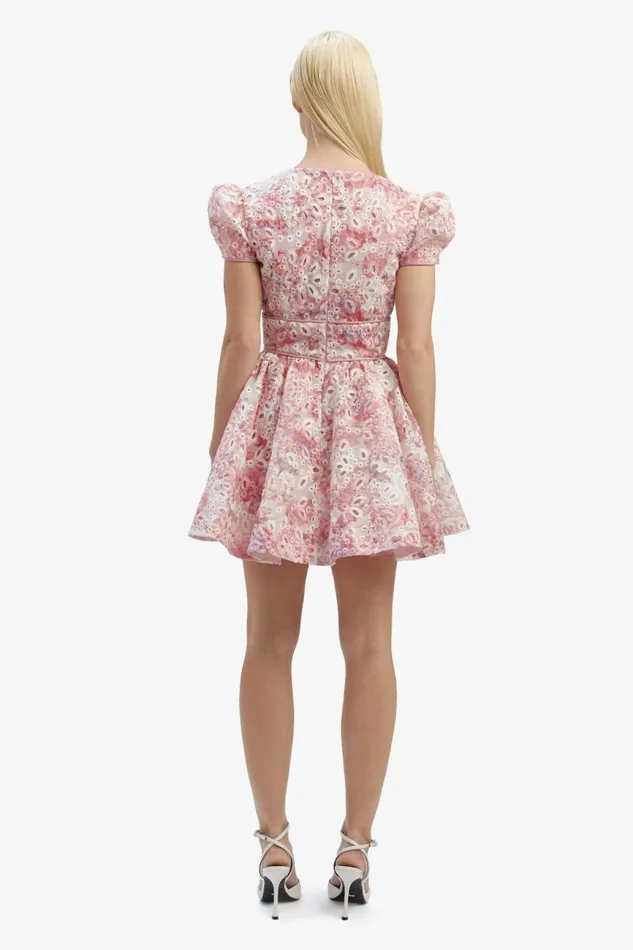 Women Bardot Party Dresses Tamarin Broderie Mini Dress In Pink Floral Women Bardot Party Dresses Tamarin Broderie Mini Dress In Pink Floral
