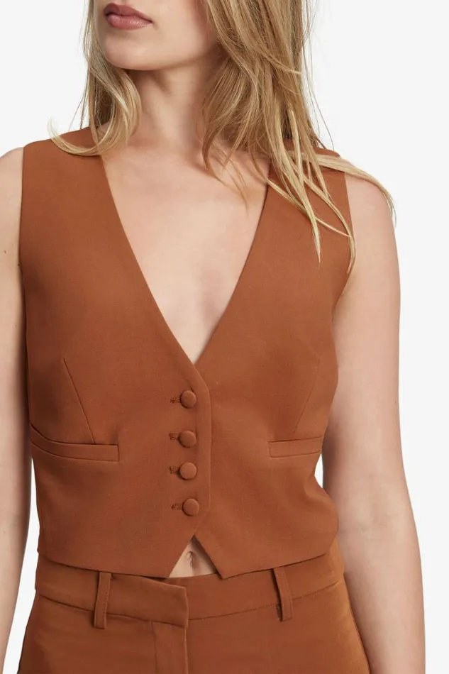 Women Bardot Party Tops Callista Vest In Chestnut Women Bardot Party Tops Callista Vest In Chestnut