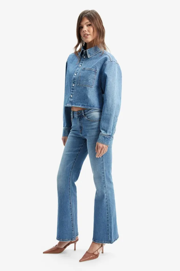 Women Bardot Shirts and Blouses Cairo Denim Shirt In Vintage Blue Women Bardot Shirts and Blouses Cairo Denim Shirt In Vintage Blue