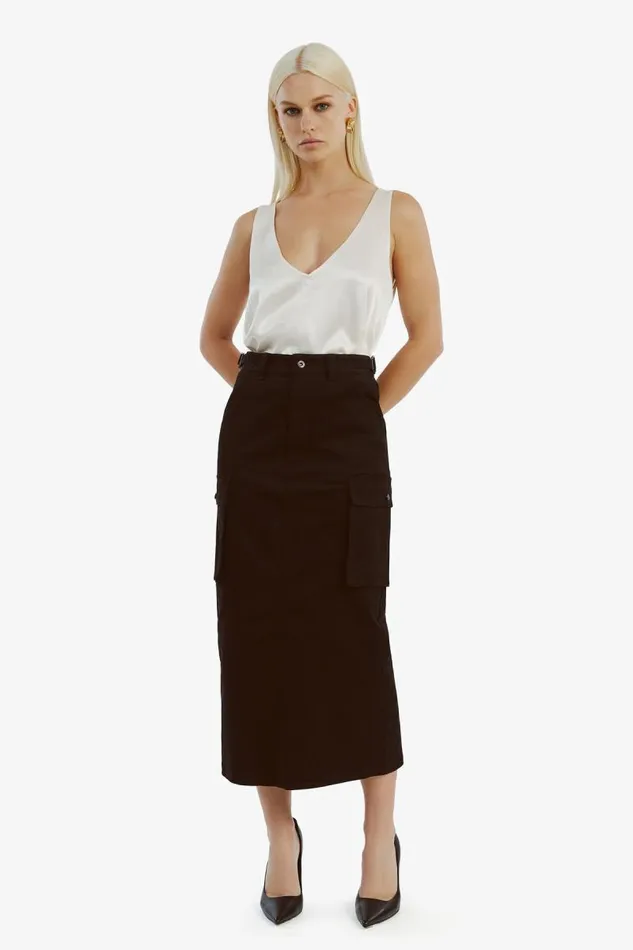 Women Bardot Skirts Arco Cargo Maxi Skirt In Black Women Bardot Skirts Arco Cargo Maxi Skirt In Black