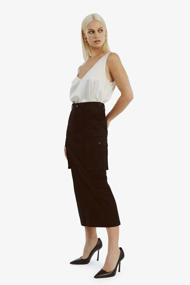 Women Bardot Skirts Arco Cargo Maxi Skirt In Black Women Bardot Skirts Arco Cargo Maxi Skirt In Black