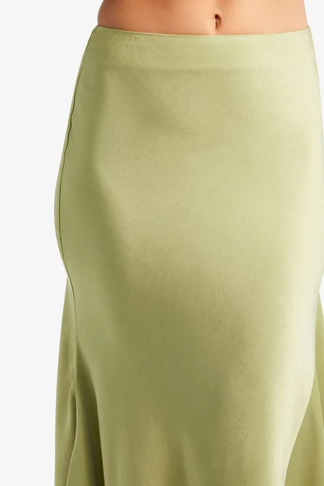 Women Bardot Skirts Isadore Satin Maxi Skirt In Applegreen Women Bardot Skirts Isadore Satin Maxi Skirt In Applegreen