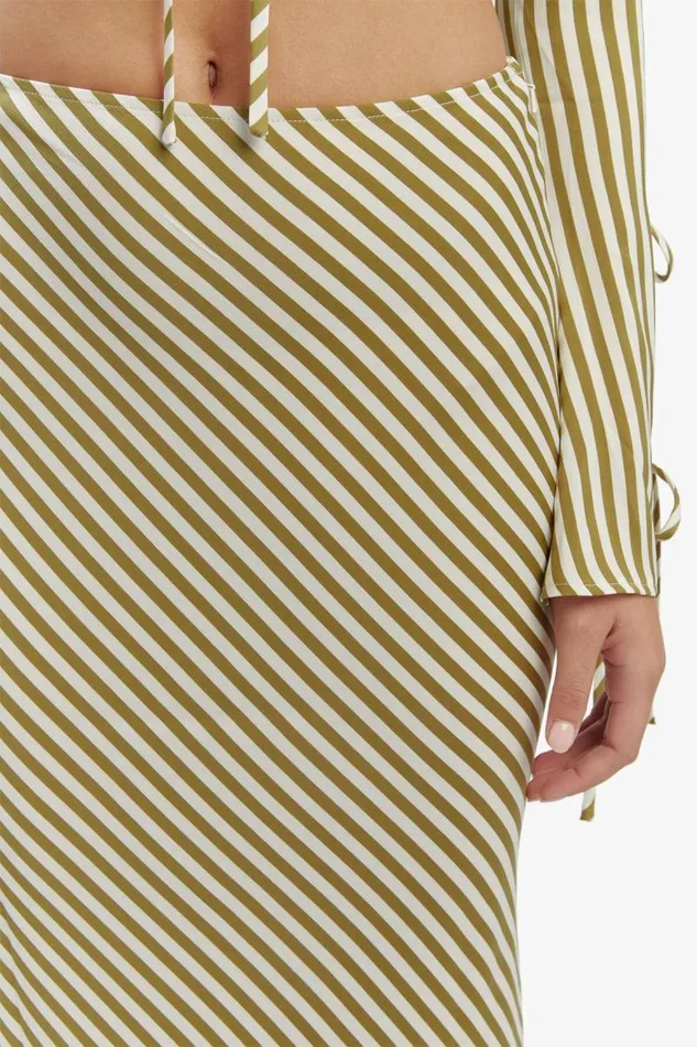 Women Bardot Skirts Isadore Slip Skirt In Green Stripe Women Bardot Skirts Isadore Slip Skirt In Green Stripe