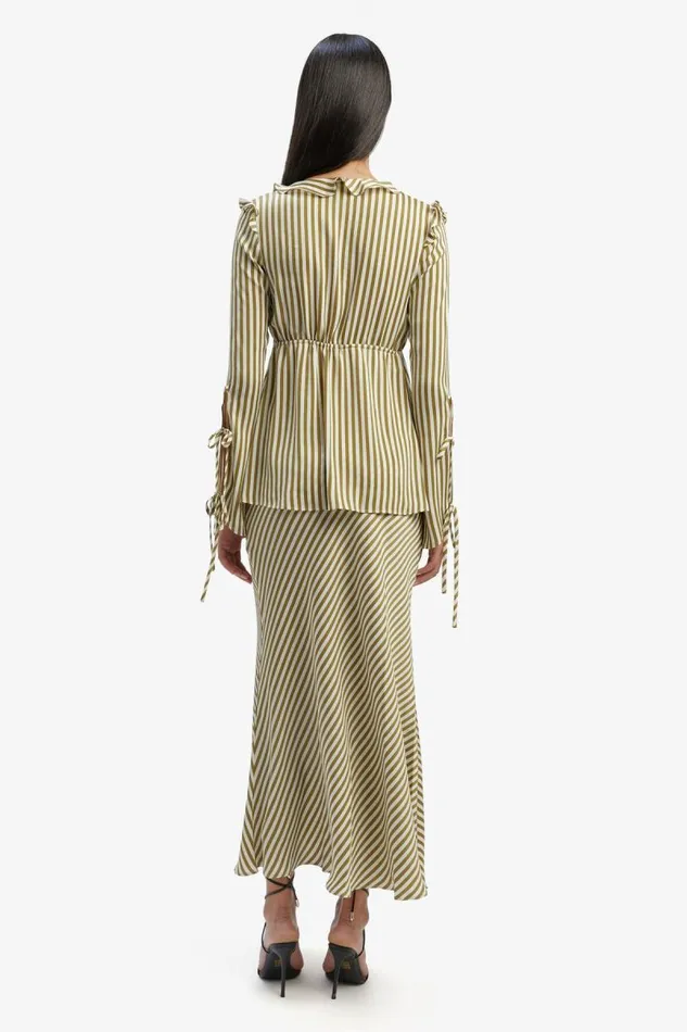 Women Bardot Skirts Isadore Slip Skirt In Green Stripe Women Bardot Skirts Isadore Slip Skirt In Green Stripe