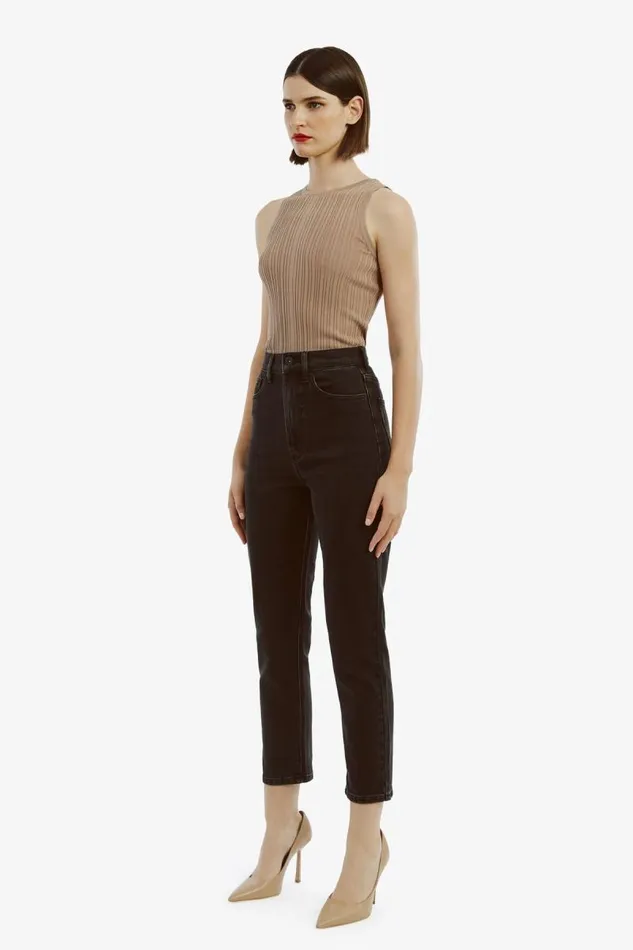 Women Bardot Straight Jean Heidi Straight Leg In Washed Black Women Bardot Straight Jean Heidi Straight Leg In Washed Black