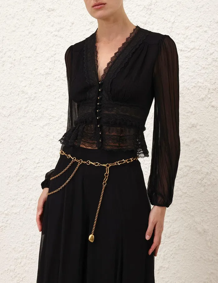 Women Belts Zimmermann Chain Belt Gold
