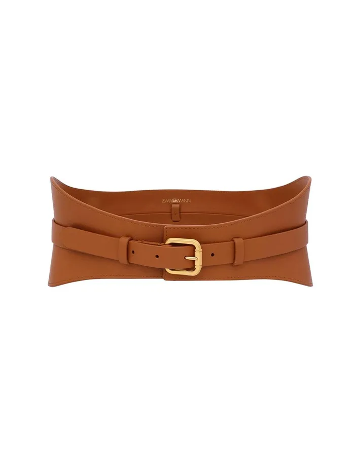 Women Belts Zimmermann Leather Belt 100 Tan
