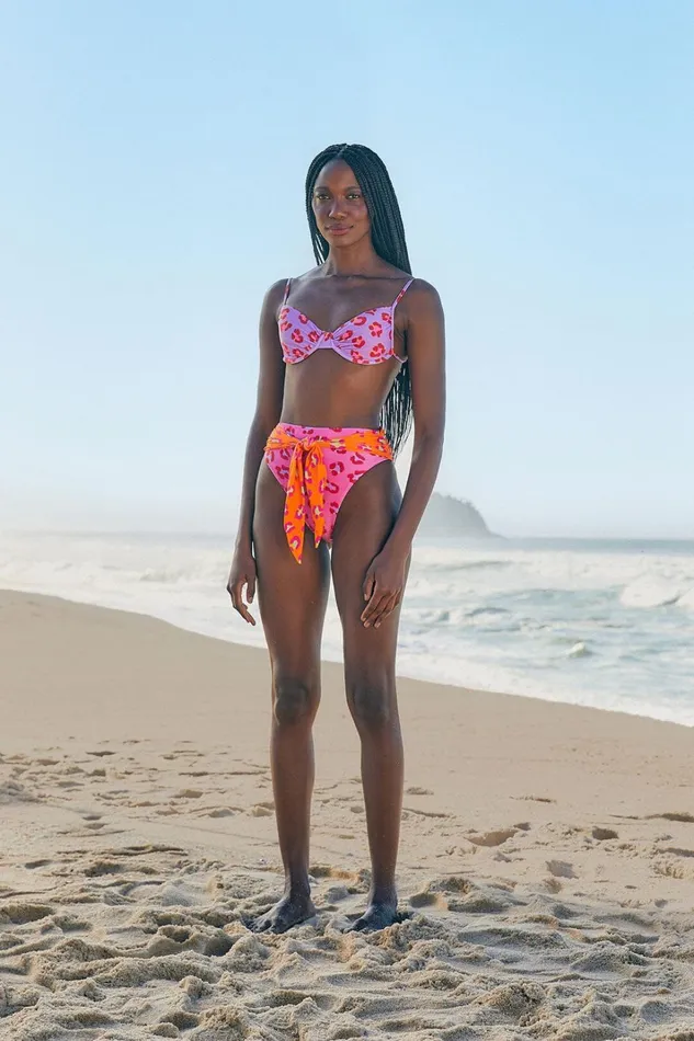 Women Bikinis Farm Rio Maxi Leopard Patch Bikini Bottom Women Bikinis Farm Rio Maxi Leopard Patch Bikini Bottom