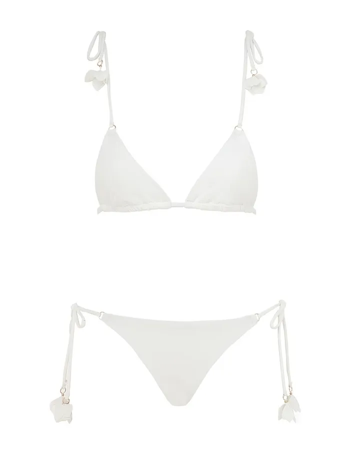 Women Bikinis Zimmermann Pop Flower Trim Bikini Ivory