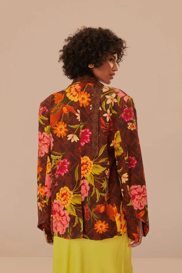 Women Blazers Farm Rio Brown Charming Garden Blazer