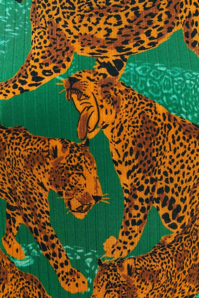 Women Bodysuits Farm Rio Green Artsy Leopards Organic Cotton Bodysuit