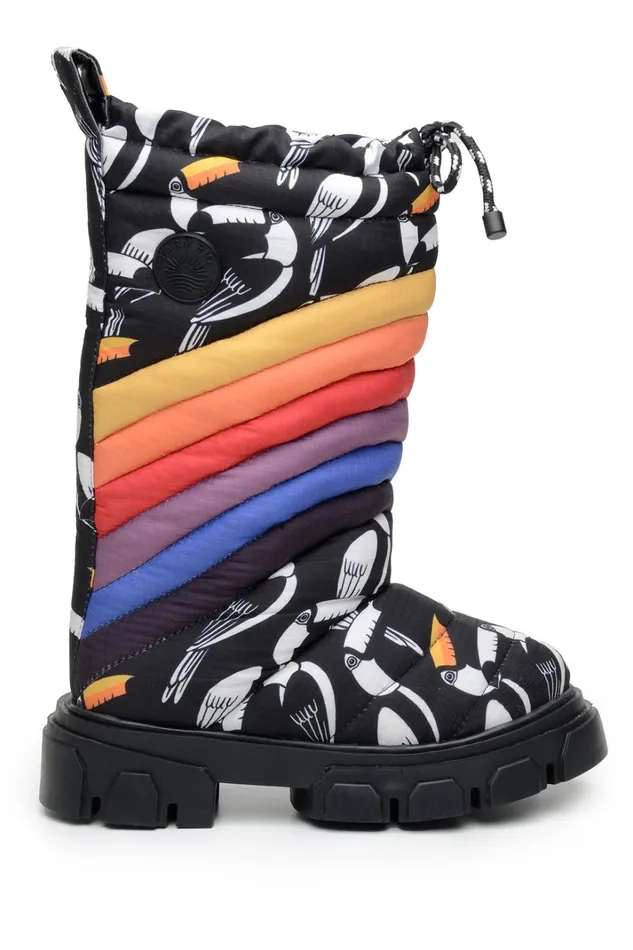 Women Boots and Sneakers Farm Rio Graphic Toucans Puffy Tall Boot Women Boots and Sneakers Farm Rio Graphic Toucans Puffy Tall Boot