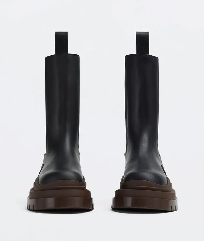 Women Bottega Veneta Boots Tire Chelsea Boot Black Ebony