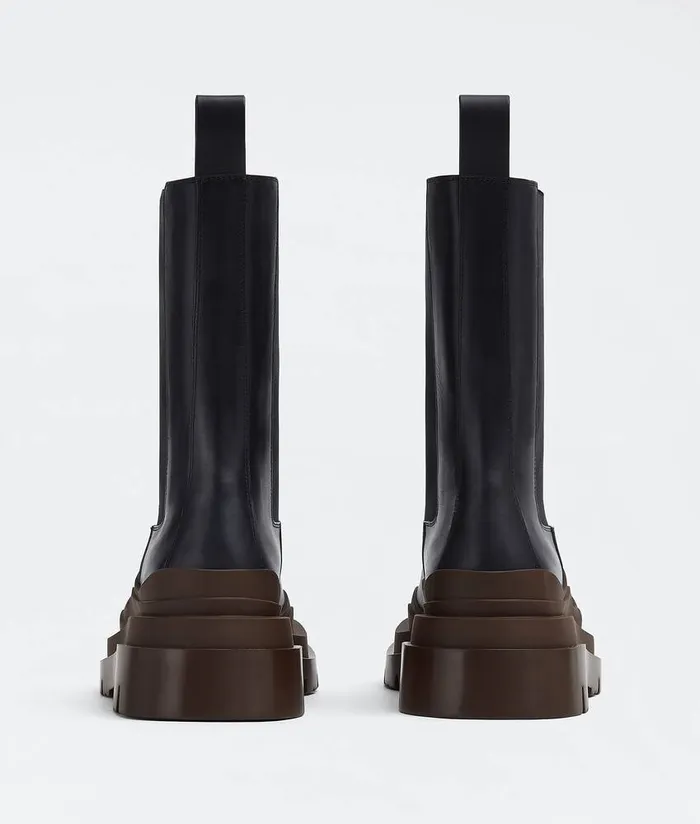 Women Bottega Veneta Boots Tire Chelsea Boot Black Ebony