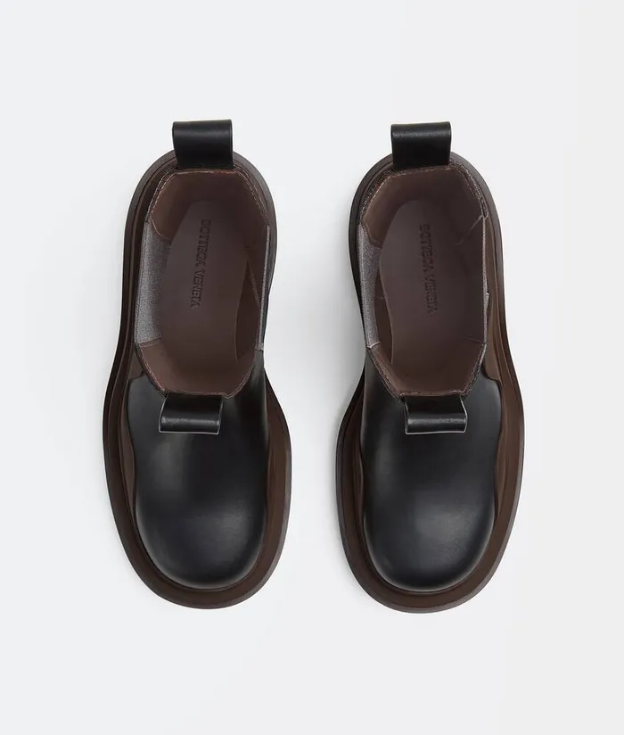 Women Bottega Veneta Boots Tire Chelsea Boot Black Ebony