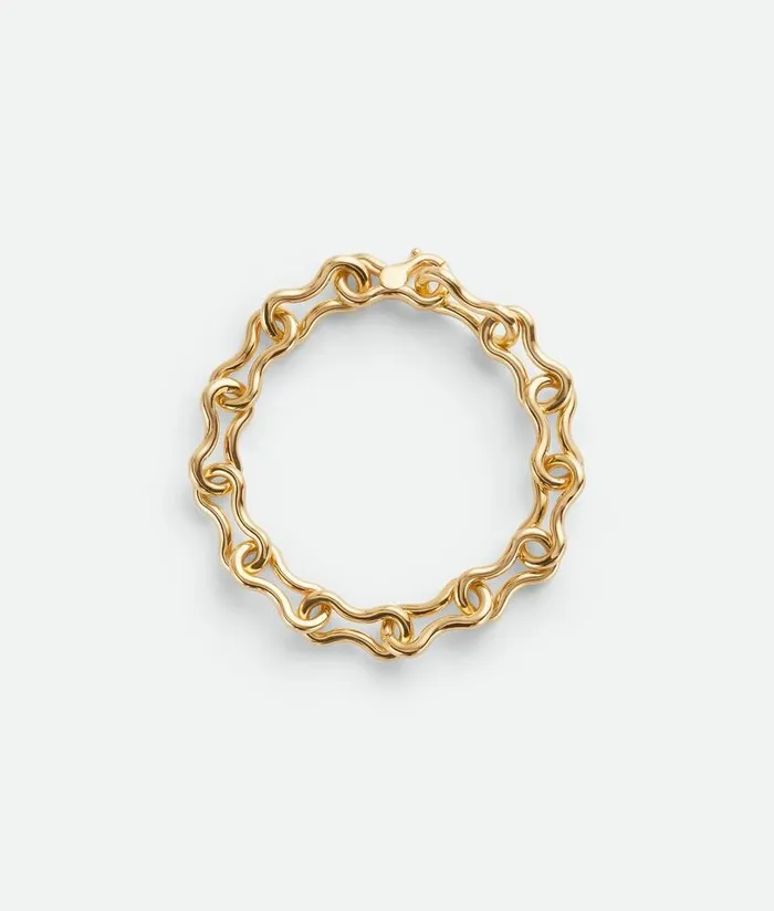 Women Bottega Veneta Bracelets Nest Chain Bracelet Yellow Gold