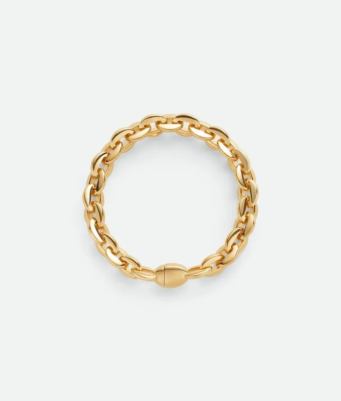 Women Bottega Veneta Bracelets Shape Chain Bracelet Yellow Gold