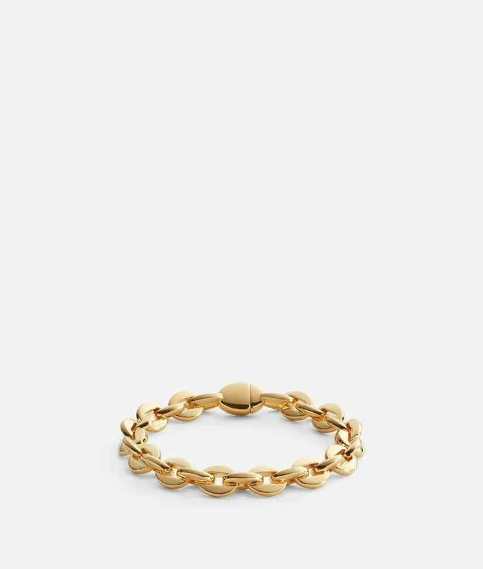 Women Bottega Veneta Bracelets Shape Chain Bracelet Yellow Gold