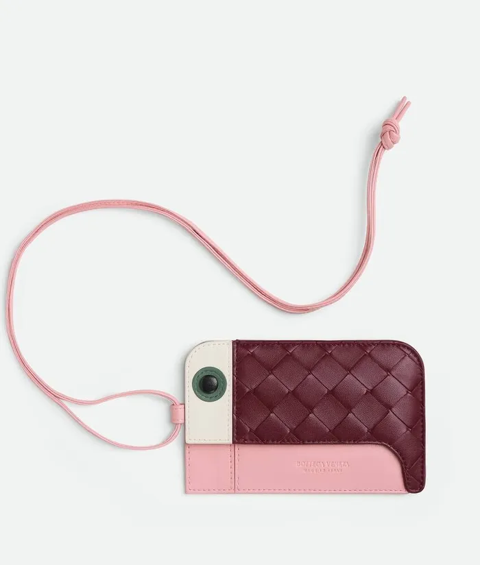 Women Bottega Veneta Card Cases Intrecciato Toucan Card Holder On Strap White Aloe Black Barolo Ribbon Women Bottega Veneta Card Cases Intrecciato Toucan Card Holder On Strap White Aloe Black Barolo Ribbon