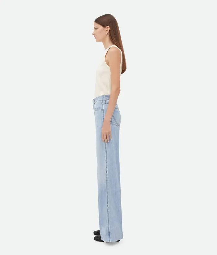 Women Bottega Veneta Denim Light Bleached Wide Leg Denim Light Bleach