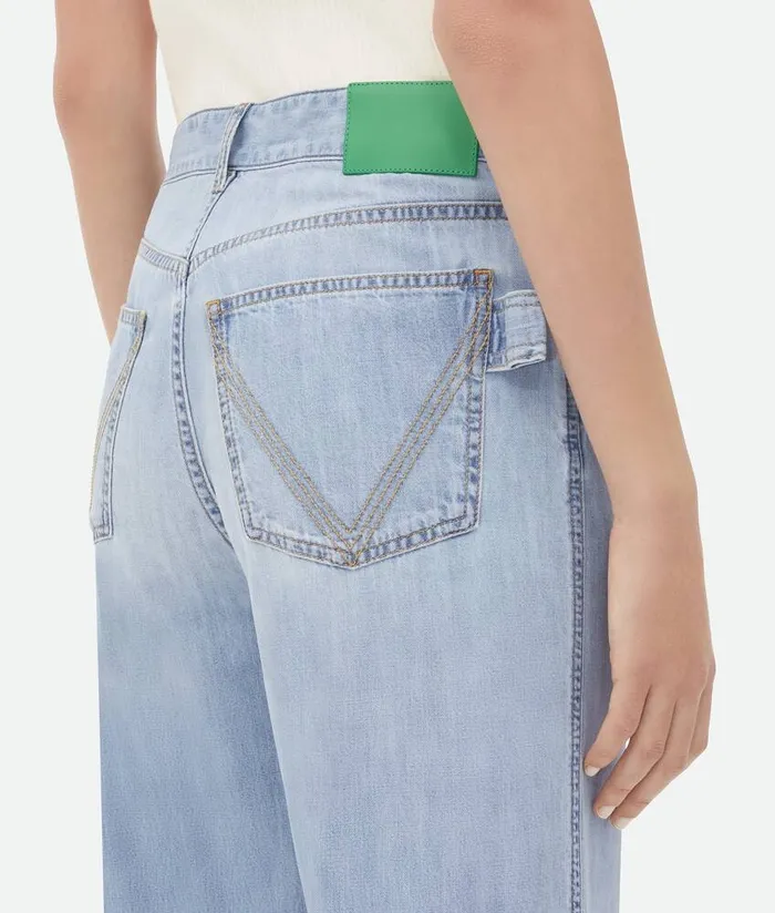 Women Bottega Veneta Denim Light Bleached Wide Leg Denim Light Bleach