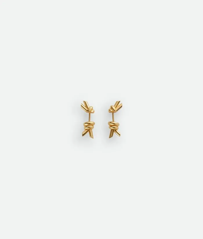 Women Bottega Veneta Earrings Knot Stud Earrings Yellow Gold