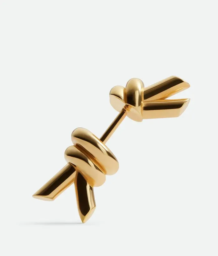 Women Bottega Veneta Earrings Knot Stud Earrings Yellow Gold