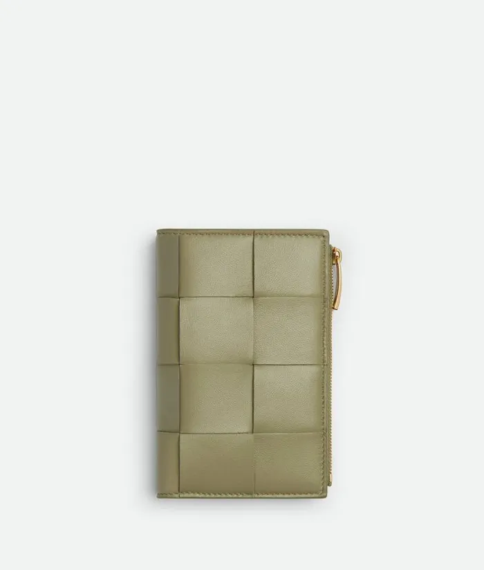 Women Bottega Veneta Long Wallets Medium Cassette BiFold Zip Wallet Travertine Women Bottega Veneta Long Wallets Medium Cassette BiFold Zip Wallet Travertine