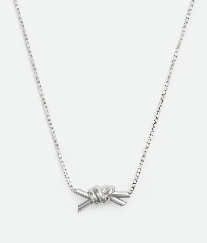 Women Bottega Veneta Necklaces Knot Necklace Silver