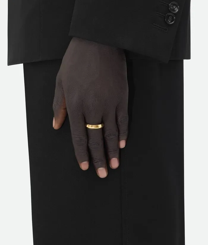 Women Bottega Veneta Rings Detail Chain Ring Yellow Gold