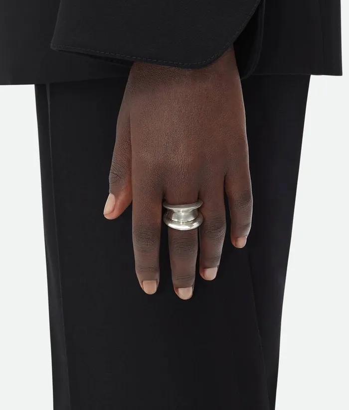 Women Bottega Veneta Rings H Beam Ring Silver