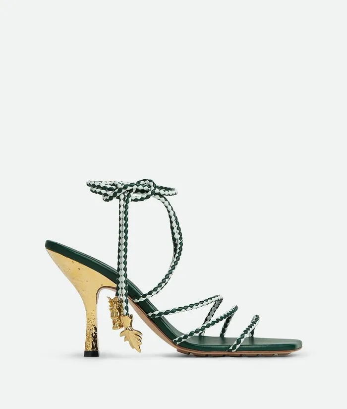 Women Bottega Veneta Sandals Adam Sandal Emerald Greenglacier