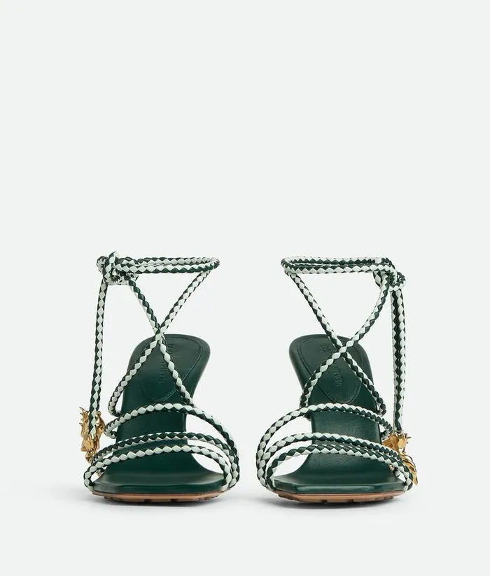 Women Bottega Veneta Sandals Adam Sandal Emerald Greenglacier