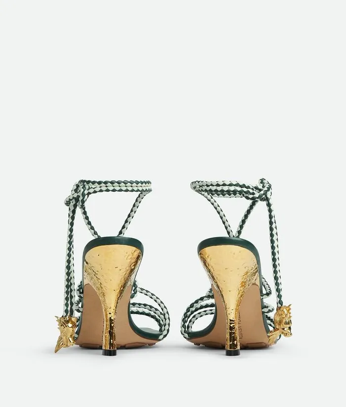 Women Bottega Veneta Sandals Adam Sandal Emerald Greenglacier