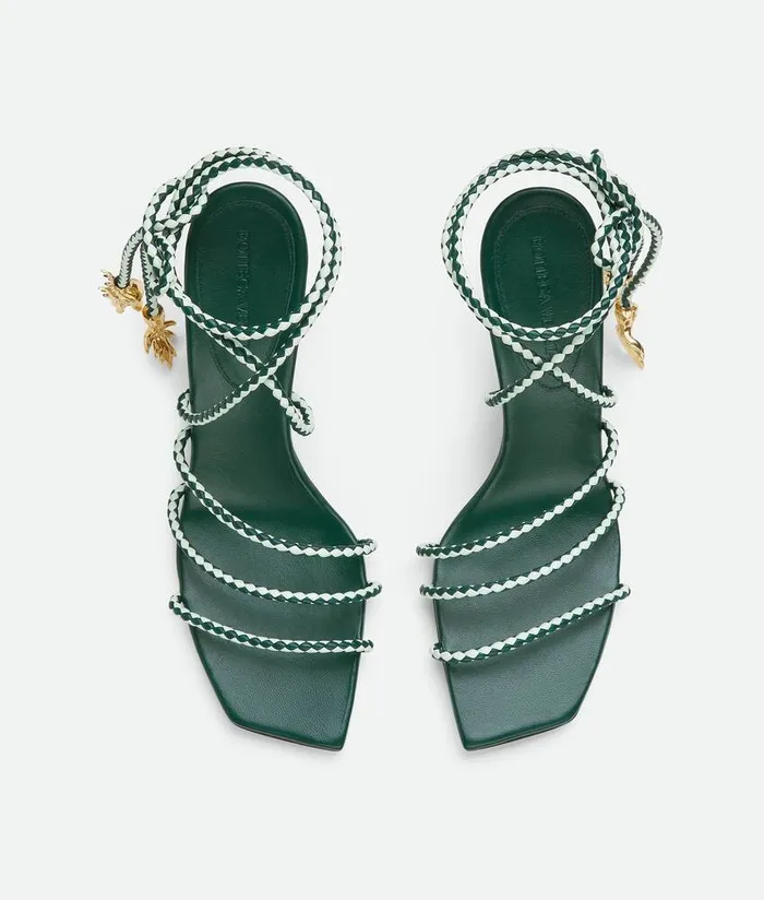 Women Bottega Veneta Sandals Adam Sandal Emerald Greenglacier