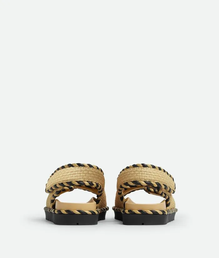 Women Bottega Veneta Sandals Jack Flat Sandal Natural Black