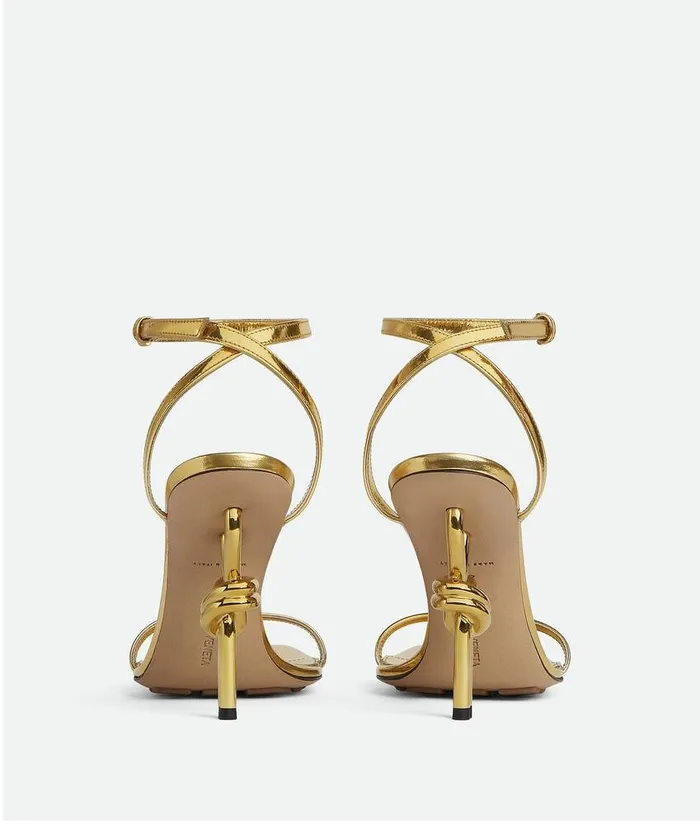 Women Bottega Veneta Sandals Knot Sandal Gold