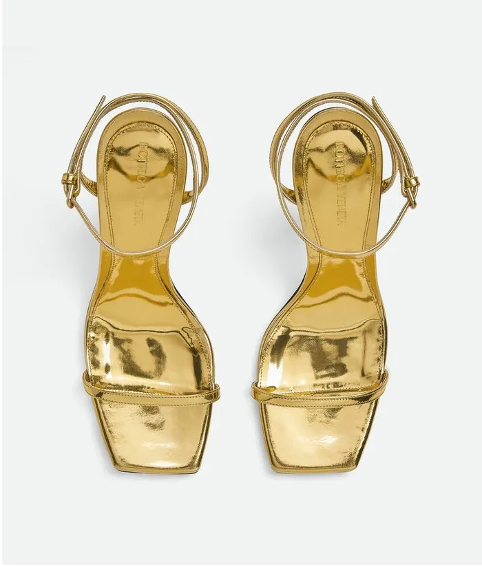 Women Bottega Veneta Sandals Knot Sandal Gold