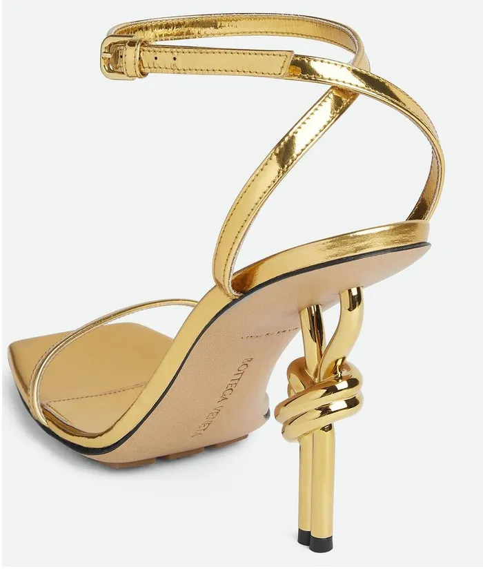 Women Bottega Veneta Sandals Knot Sandal Gold