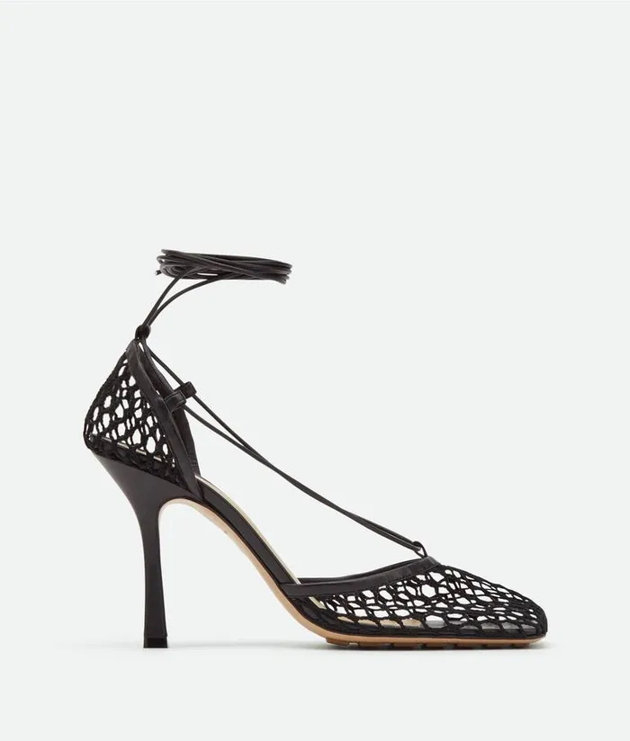 Women Bottega Veneta Sandals Stretch LaceUp Sandal Black
