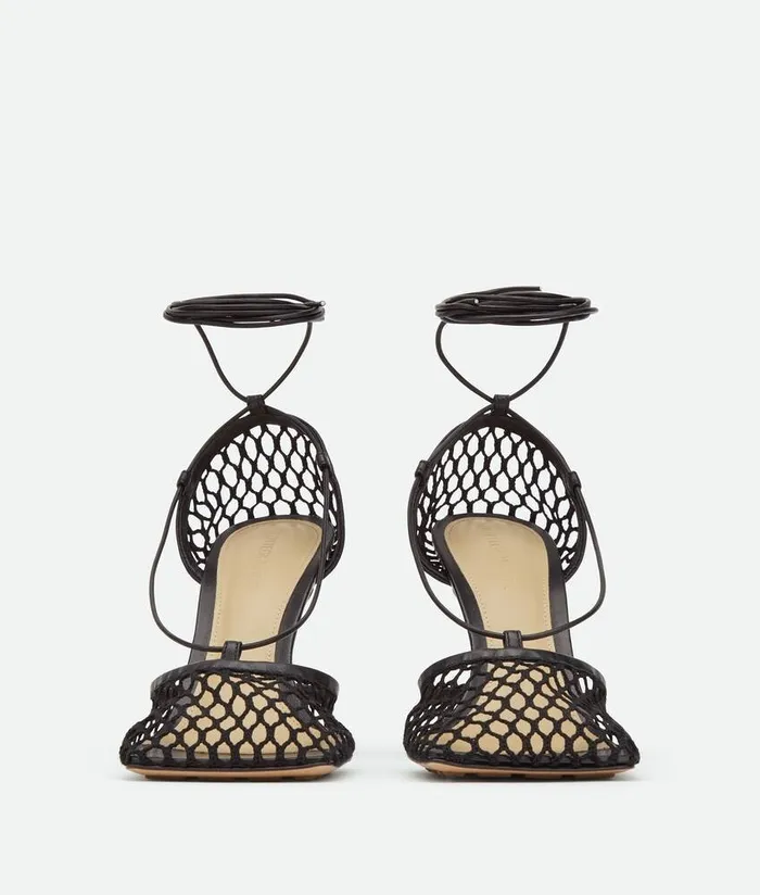 Women Bottega Veneta Sandals Stretch LaceUp Sandal Black