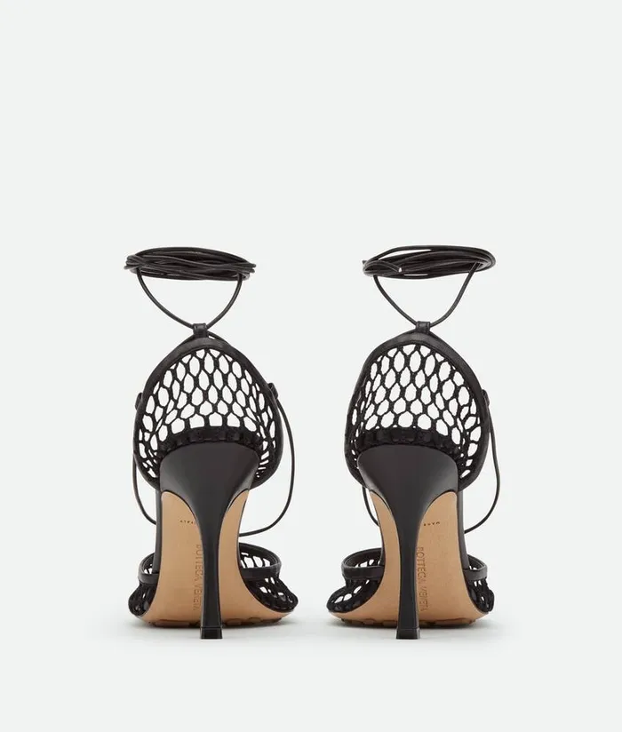 Women Bottega Veneta Sandals Stretch LaceUp Sandal Black