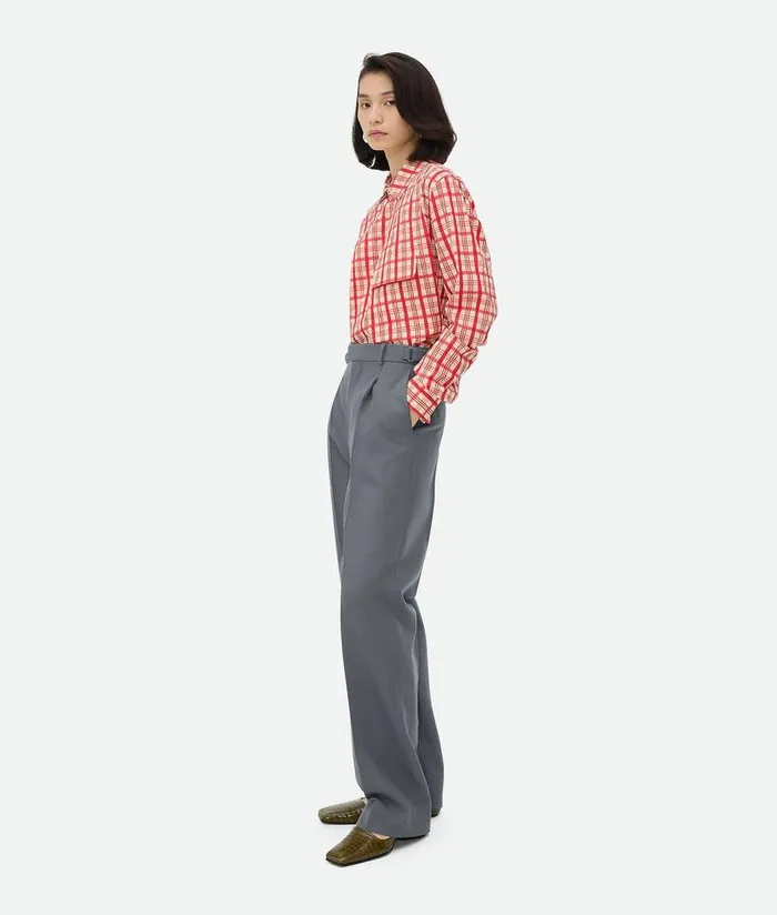 Women Bottega Veneta Trousers And Shorts Wool Mohair Trousers Thunder