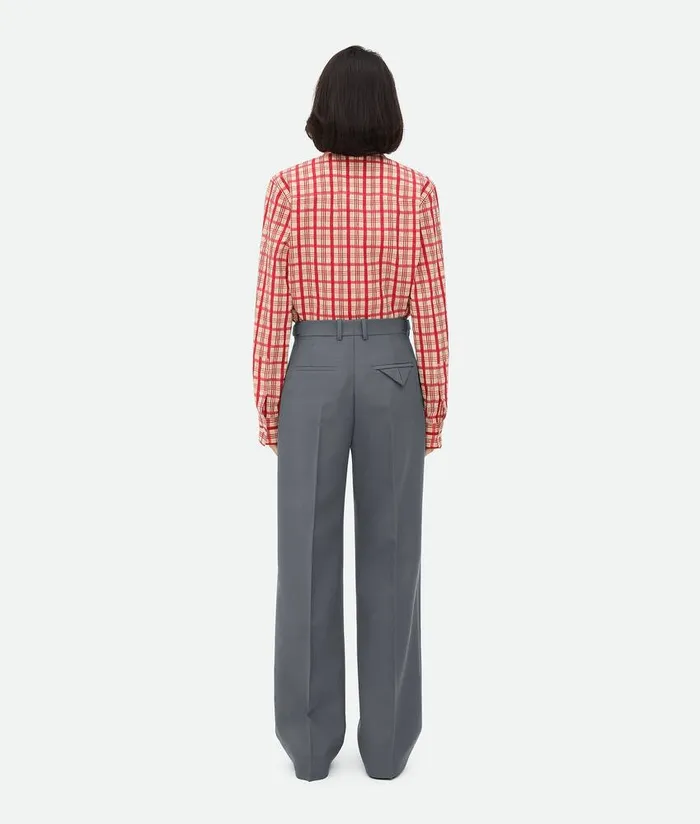 Women Bottega Veneta Trousers And Shorts Wool Mohair Trousers Thunder