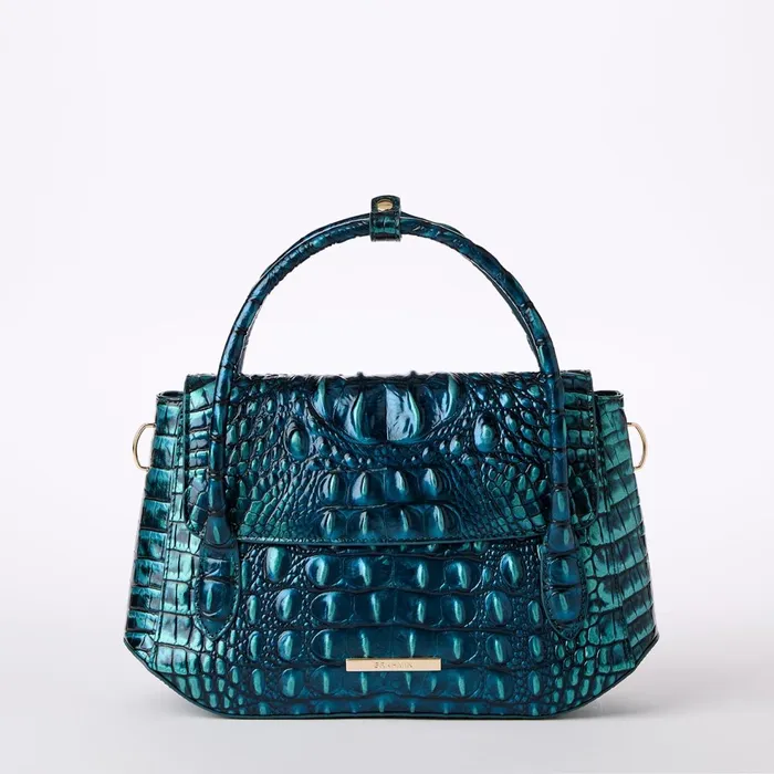 Women Brahmin Satchels Estelle Blue Patina
