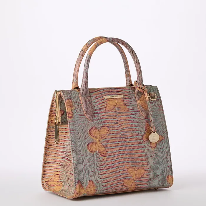 Women Brahmin Satchels Small Caroline Mandarin Orange Heatwave Women Brahmin Satchels Small Caroline Mandarin Orange Heatwave
