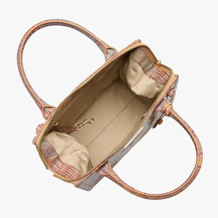 Women Brahmin Satchels Small Caroline Mandarin Orange Heatwave Women Brahmin Satchels Small Caroline Mandarin Orange Heatwave