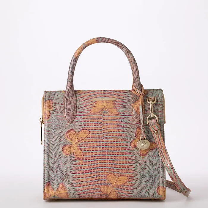 Women Brahmin Satchels Small Caroline Mandarin Orange Heatwave Women Brahmin Satchels Small Caroline Mandarin Orange Heatwave