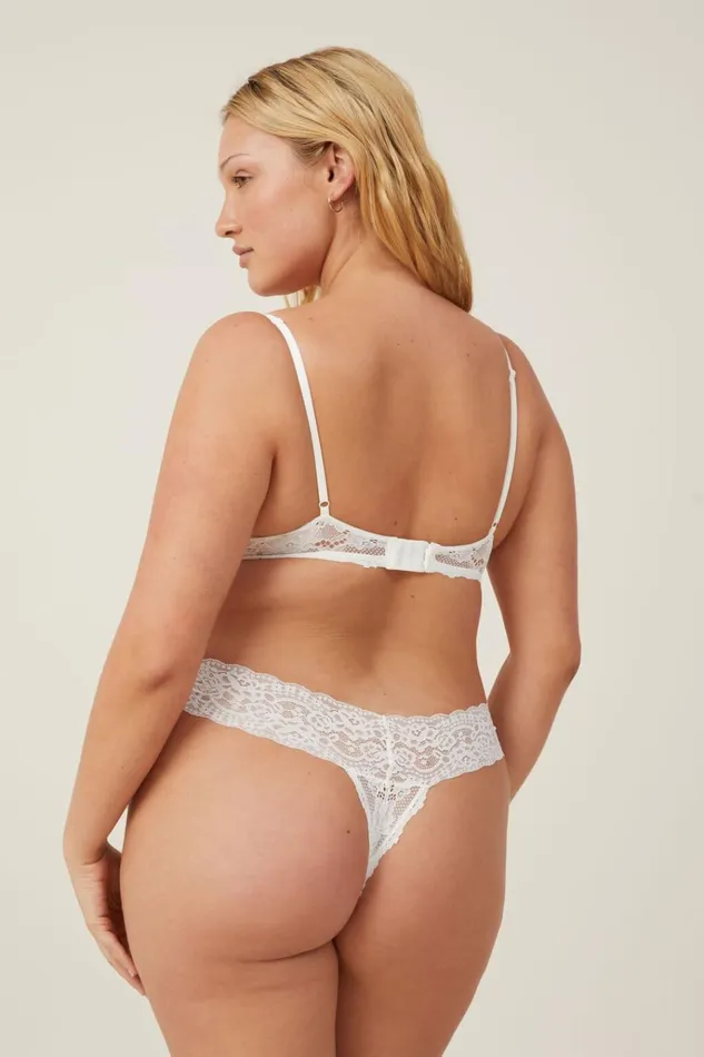 Women Bras Cotton On Everyday Lace Lightly Lined Bra Cream