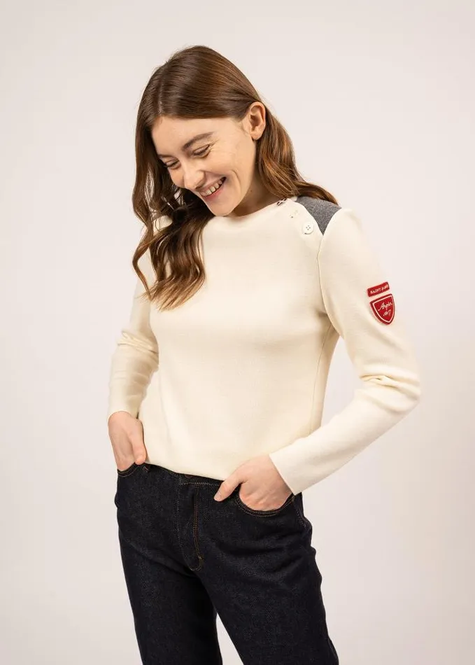 Women Breton Sweaters Saint James COMBE ARPIN Ivory